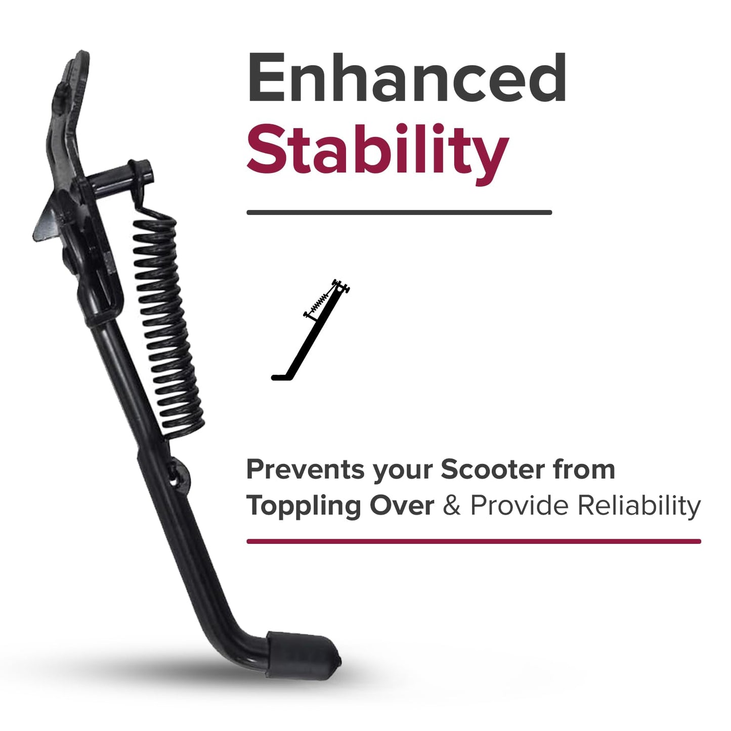 AlveyTech Kickstand for Currie Electric Scooters with 12-1/2" Tires - Durable and Sleek Design - Compatible with Mongoose Scooters and Schwinn Scooters - Black