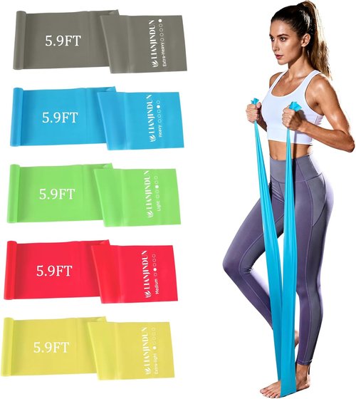 5 Pcs Skiennix Professional Resistance Bands - Latex-Free Elastic Workout Bands for Men & Women