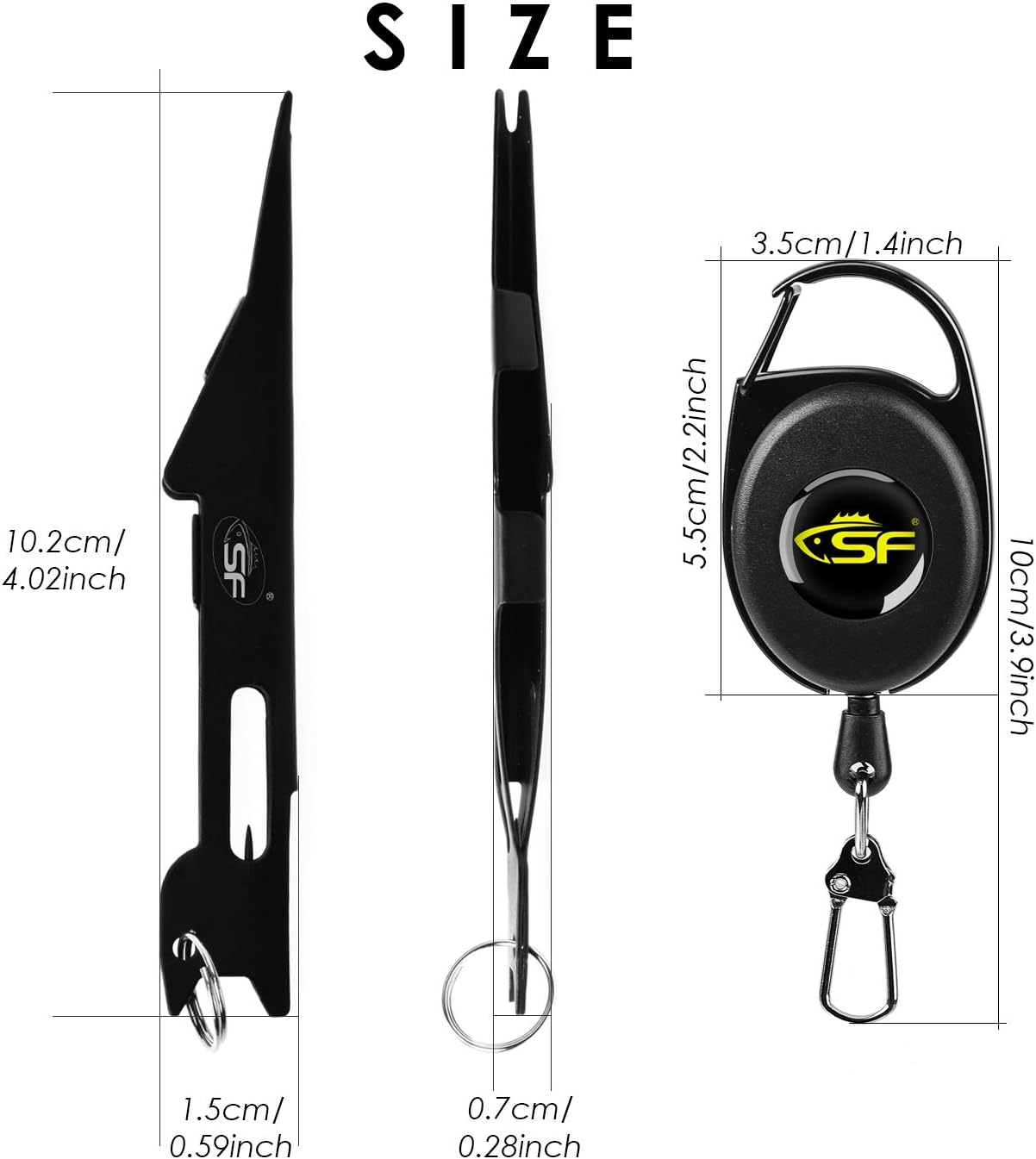 SF 3-In-1 Fly Fishing Nipper - Versatile Line Cutter & Knot Tying Tool | Black