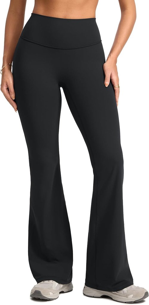 INGIA Women's High Waist Scrunch Butt Flare Leggings - 31-Inch V-Back Bootcut Yoga Pants