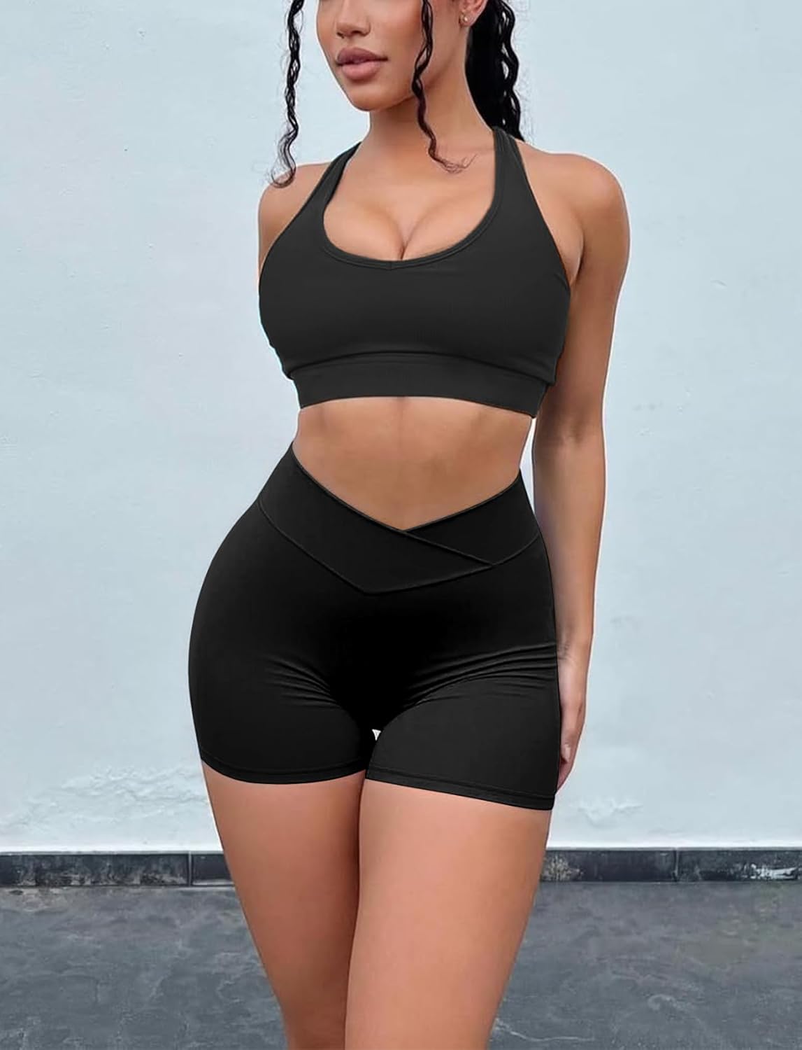 SEASUM Women’s Scrunch Butt Workout Cargo Shorts - V Waist Yoga Booty Lifting | 3"/4.5" Sizes