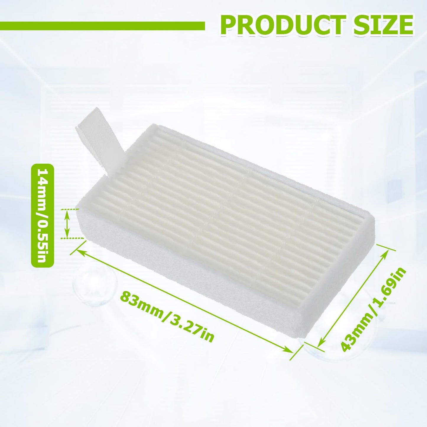 EPLZON HEPA Vacuum Filters Replace for I-LIFE v3 v3s V3s pro v5 v5s v5s Pro I-LIFE Robot Vacuum Filters(pack of 10pcs)