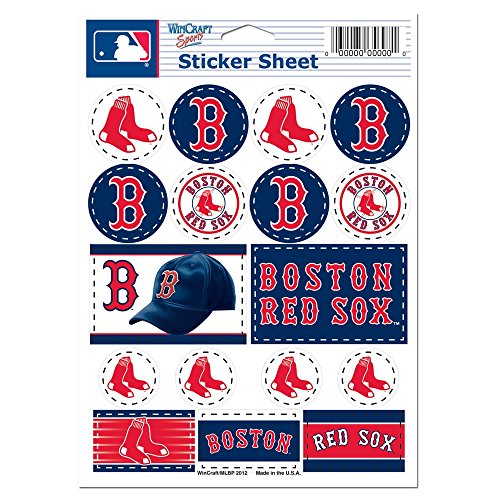 Boston Red Sox Vinyl Sticker Sheet - 5" x 7"