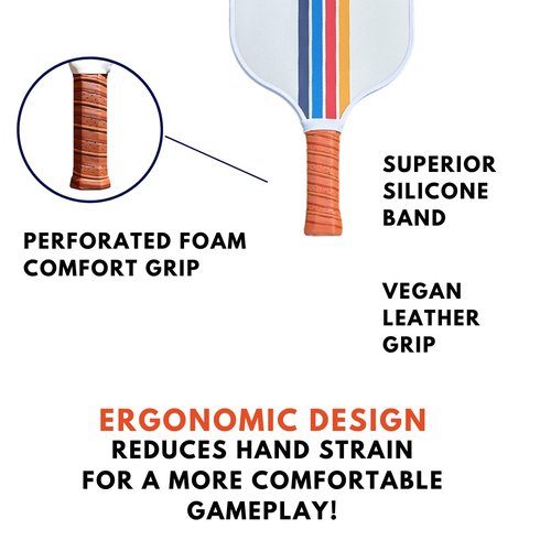 Pickleball Paddle - Fiberglass Honeycomb Core - Single Pickle Ball Racket - USAPA Standards - Indoor Outdoor Pickleball Paddle for Adults - Includes Paddle Cover