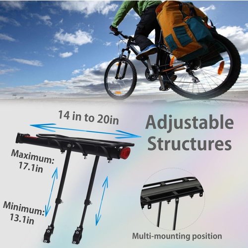 Fat Tire Bike Rack and Electric Bike Rack, Parrilla para Bicicletas Trasera, Ideas as Cargo Rack with Load Capacity (30KG Load Capacity)