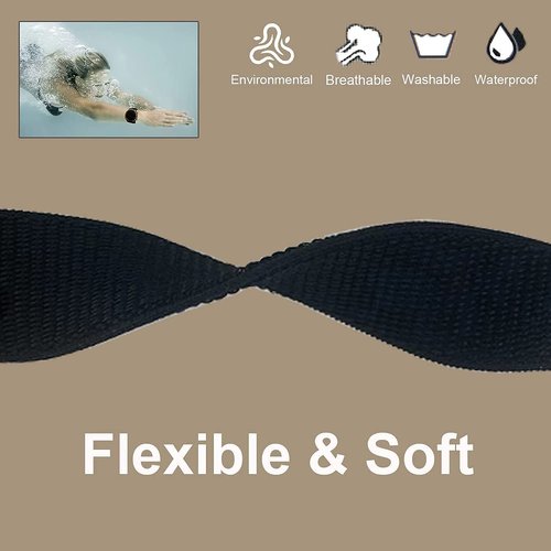 EANWireless Compatible for Garmin Instinct Bands, Silicone Sport Strap Replacement + Woven Nylon Ultralight Sport Band Compatible for Garmin Instinct/Solar GPS Smartwatch, Gray+Black