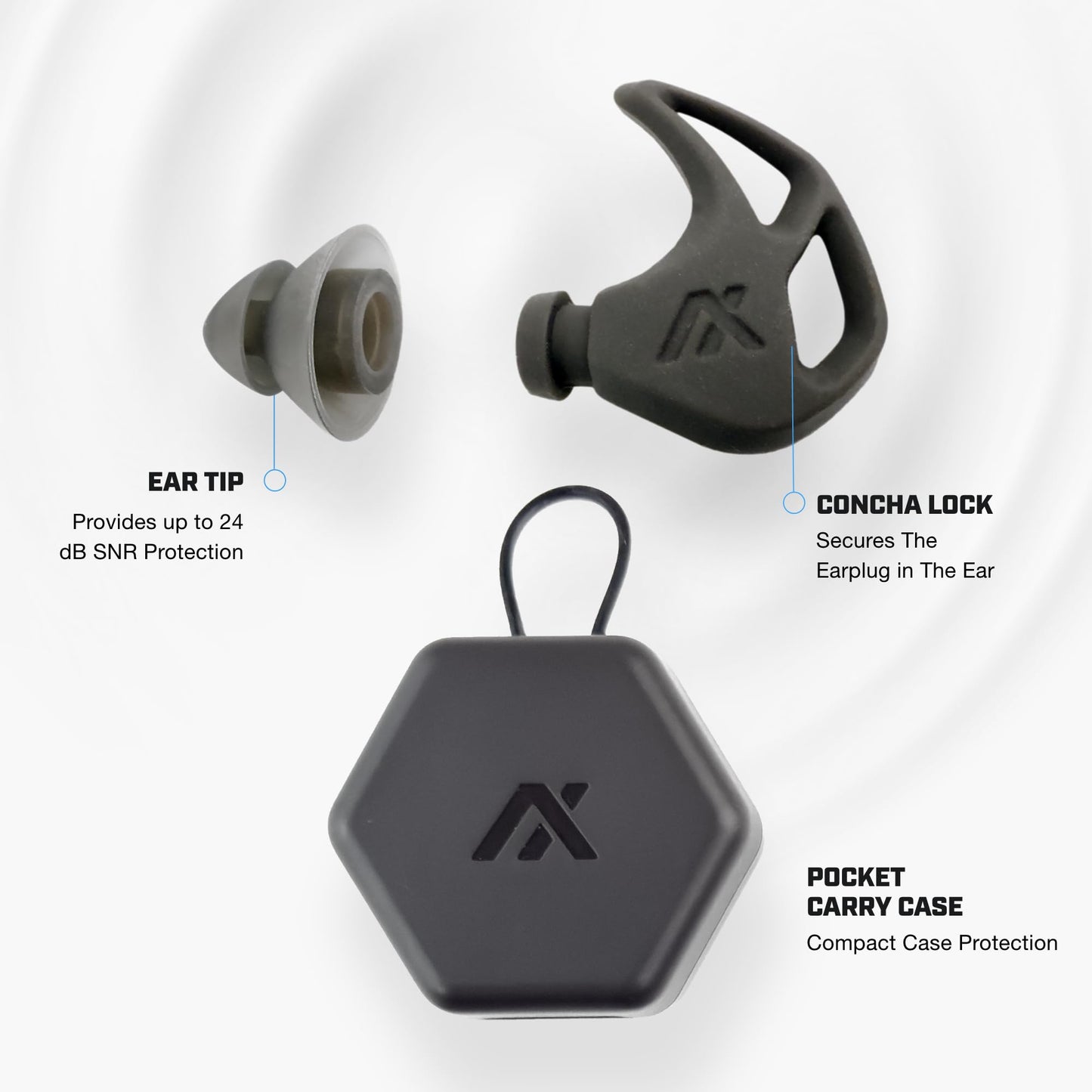 AXIL X20 Noise Reduction Ear Plugs, 24dB Hearing Protection, Bone