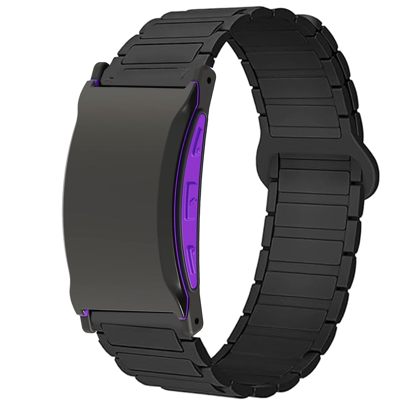 Lamshaw Compatible for Shock Clock 3 Bands, Magnetic Silicone Sport Strong Magnet Strap Watchband Compatible for Pavlok Shock Clock 3 (Black)