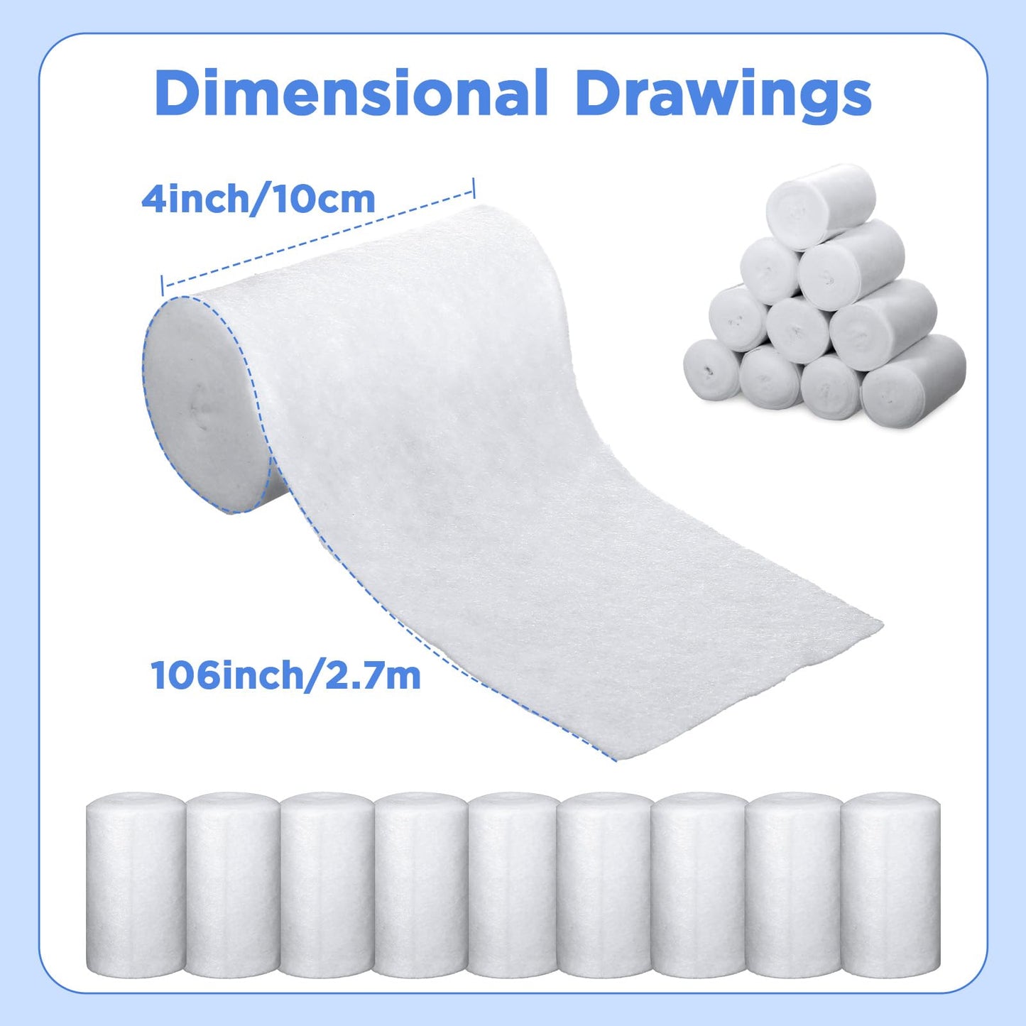 24 Rolls Cast Padding Individual Pack Undercast Padding Roll Wrap Bandage with Plaster Soft Cloth for Halloween Wrap Bandage Art Projects Body Casts Mask Making Supplies(4 Inch x 8.9 ft)