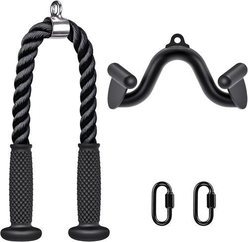 Kipika Tricep Pull Down Attachment - Essential Cable Machine Accessory for Home Gym | Durable Design