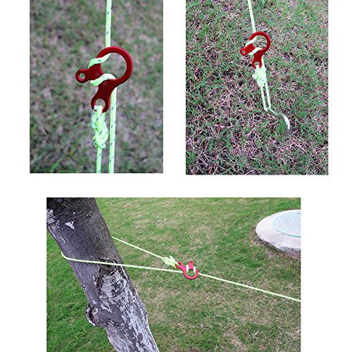 Pack of 10 Aluminum Guyline Adjusters for Camping and Hiking