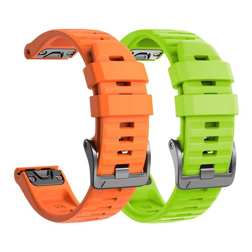 NotoCity Compatible with Fenix 6 Pro Band 22mm Easy Fit for Fenix 5/Fenix 5 Plus/Fenix 6/Fenix 6 Pro/Forerunner 935/Forerunner 945/Approach S60/Quatix 5(Green/Orange)