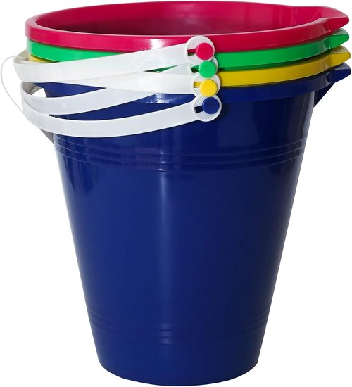 Holady Large Sand Beach Buckets - Fun Water Buckets for Summer Parties | 4-Pack Set