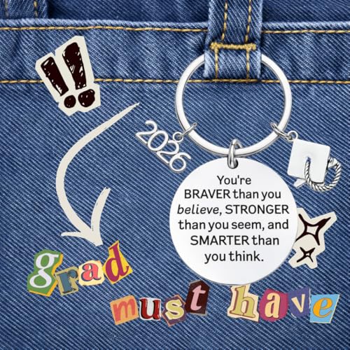 Graduation Keychain with Inspirational Message for 2026