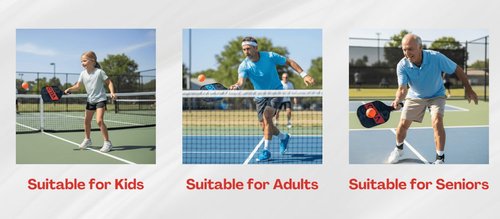 Pickleball Paddle Set of 2 Lightweight Paddles with Carbon Fiber Material and Fiberglass Finish Pickle Ball Rackets 2 Pack with 4 Balls, 1 Bag, Pickle Ball Paddle for Men and Women & Kids
