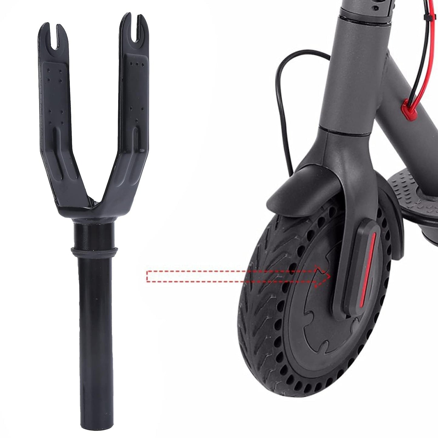 equlup Scooter Fork, 172x33.5mm/6.8x1.3in Front Fork Replaced Part Aluminum Alloy Electric Scooter Accessory for M365 M365PRO PRO2 1S Lite, Easy to Install