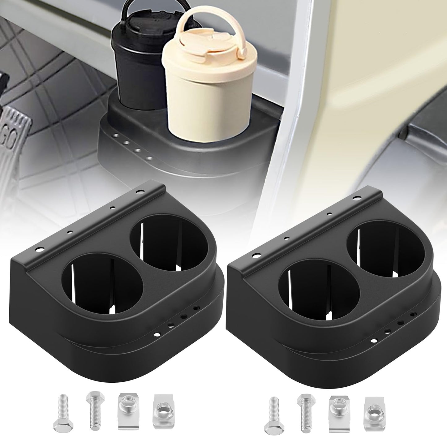 DRIVE UP Club Car DS Dual Cup Holder Kit for DS 1993-Up Golf Carts, 2 Packs