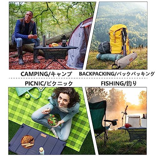 NACETURE Ultralight Foldable Camping Table with Mesh Basket - Black