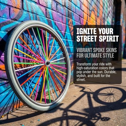 72PCS Bicycle Spoke Skins Covers - 11 Mixed Colors for Bikes