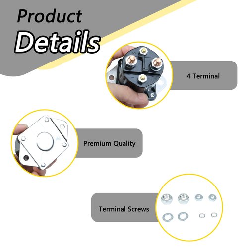 HNeekyr 12V Golf Cart Solenoid, Compatible with Club Car DS & Precedent Gas Solenoid Replace 1013609, 1117, 1012275, 435-154, LPL6003 2 PCS