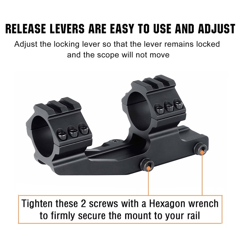 ohhunt Scope Mount 30mm 1 inch QD Quick Release Picatinny Scope Mounts 1.42 inch Center High Black