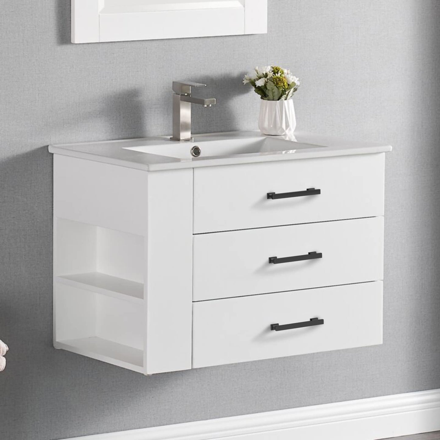 Asidrama 20 Pack 5 Inch(128mm) Matte Black Kitchen Cabinet Handles, Cabinet Pulls Kitchen Cabinet Hardware for Cupboard Drawer Pulls