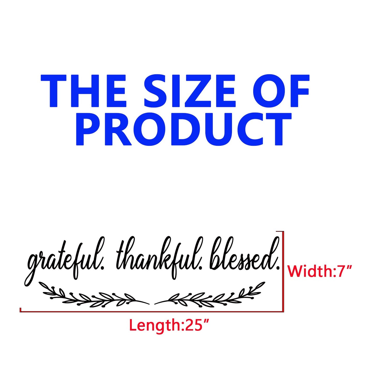 Inspirational Quotes Wall Stickers for Kitchen: Home Inspirational Pantry Dining Room Vinyl Art Wall Decals - Family Wall Decor - Grateful Thankful Blessed 25" X 7"