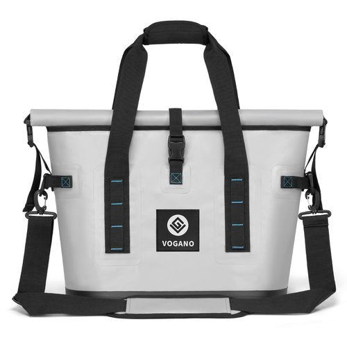 Vogano 40 Can Soft Cooler Bag - Insulated Leak-Proof Large Cooler Bag with Roll-Top Waterproof Seal | Portable Ice Chest for Camping, Beach, Travel, Picnics | 24HR Cold Retention (Gray)