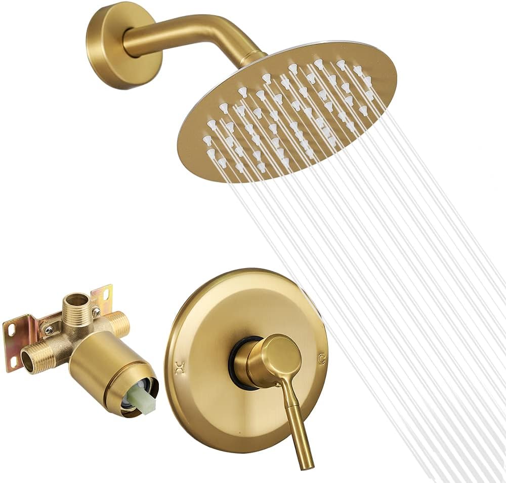 High Pressure 6-Inch Rain Shower Head & Faucet Set with Valve - Modern Bathroom Fixtures