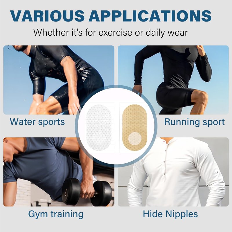 TZWXHDM Men's Nipple Cover, Anti-Chafing Running Nipple Covers Men, Premium Male Nipple Covers No Show for Sports and Daily Wear