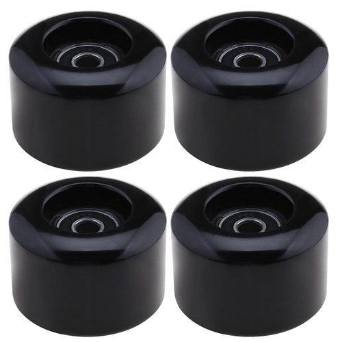Create Idea 4PCS Roller Skates Wheels, 54mm Diameter, 80A Hardness, Quad Skates Replacement Wheels, Black, ABEC-9 Bearings, 4 Pack