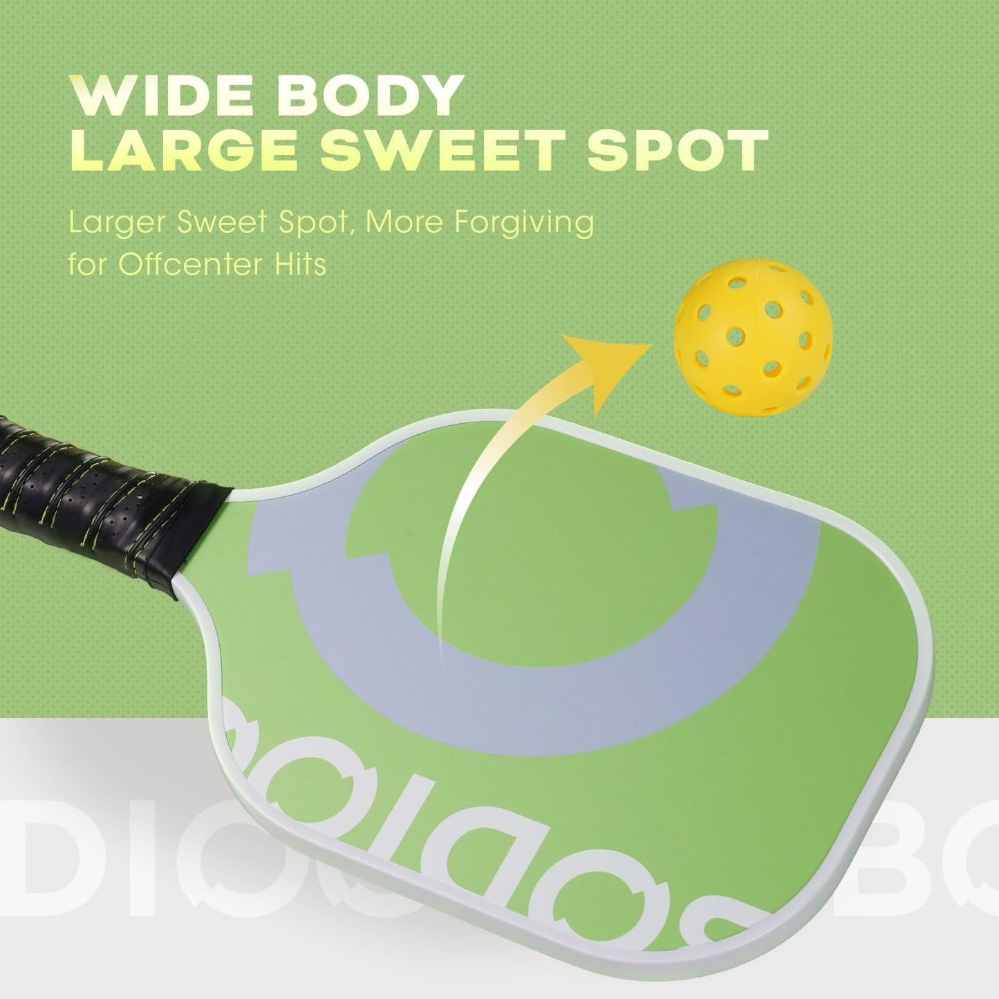 Pickleball Paddles Set of 2 Pickleball Set with Fiberglass Surface Polypropylene Honeycomb Core Pickleball Paddle Non-Slip Grip Lightweight Pickleball Rackets with 4 Pickleballs and Carry Bag