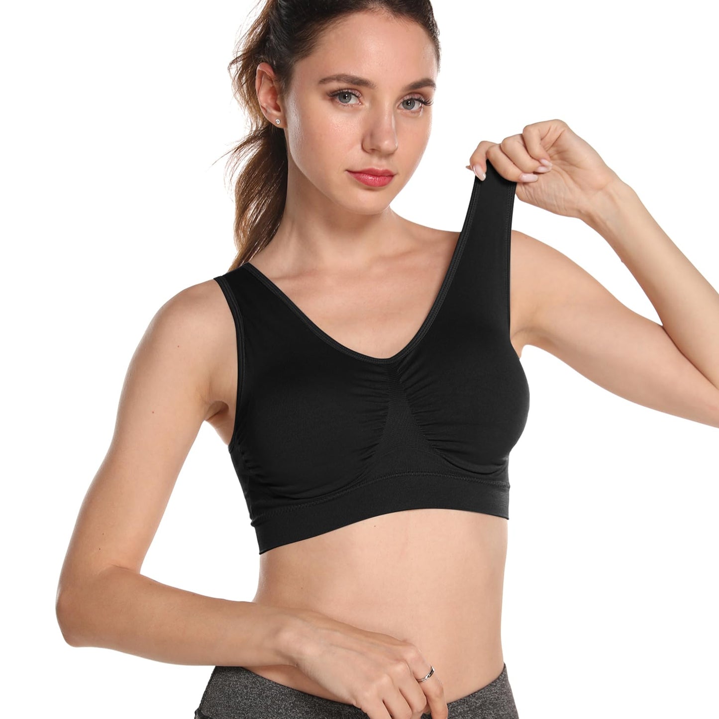 Onory 3 Pack Sports Bras for Women Wirefree Padded Workout Yoga Gym Fitness Bra Medium Support