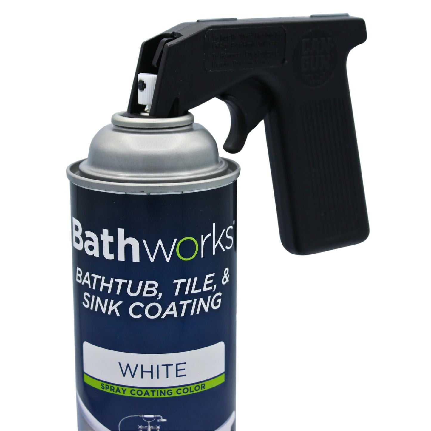 Bathworks Bathtub Refinishing Kit (WHITE); 2 Spray Cans; for Tub, Tile, & More; 32oz of Resin Paint; 24-hour dry time; with bonus comfort grip