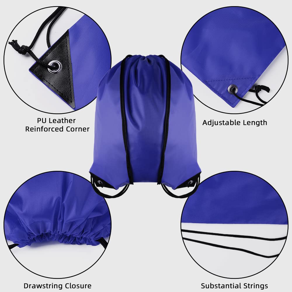 GoodtoU Drawstring Bags - 20 Pcs Cinch Gym Sackpacks for Women & Men, Blue
