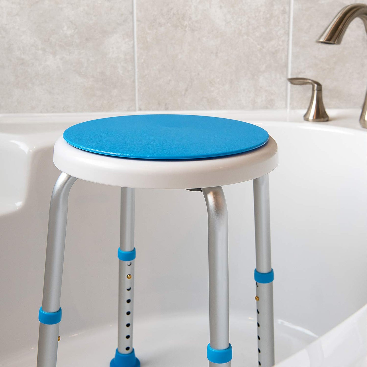 FSA/HSA Eligible, Vaunn Medical Tool-Free Assembly Adjustable Shower Stool Tub Chair and Bathtub Seat Bench with Anti-Slip Rubber Tips for Safety and Stability