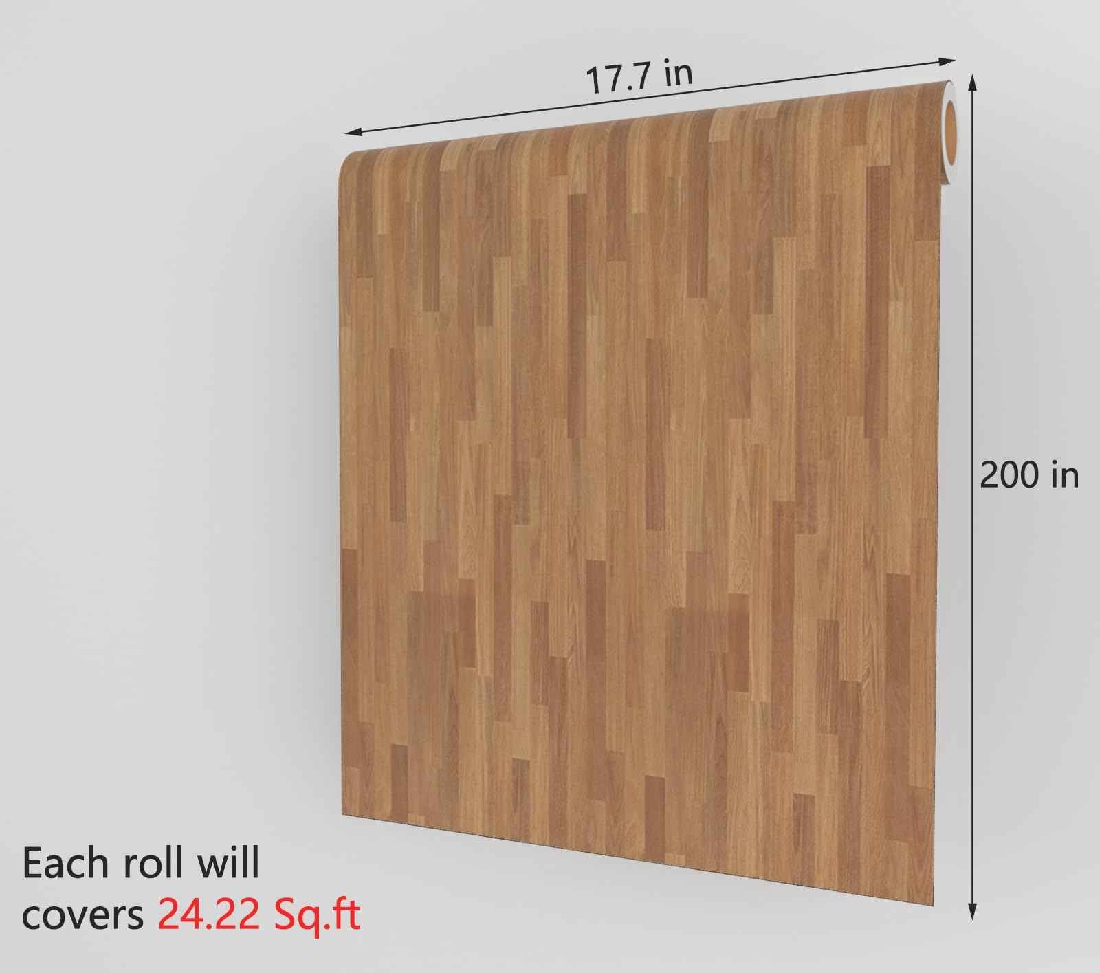 Decotalk Wood Contact Paper Peel and Stick 17.7"x200" Butcher Block Countertop Contact Paper Wooden Countertop Vinyl Wrap Wood Butcher Block Wooden Wallpaper Waterproof Shiplap Wallpaper Brown
