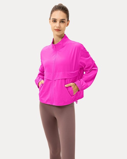 Locachy Women's Lightweight Zip-Up Athletic Jacket - Windproof Sun Protection for Outdoor Workouts