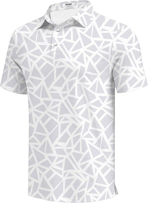 COOFANDY Men's Golf Polo Shirt - Quick Dry Performance, Moisture-Wicking, Casual Print | Short Sleeve