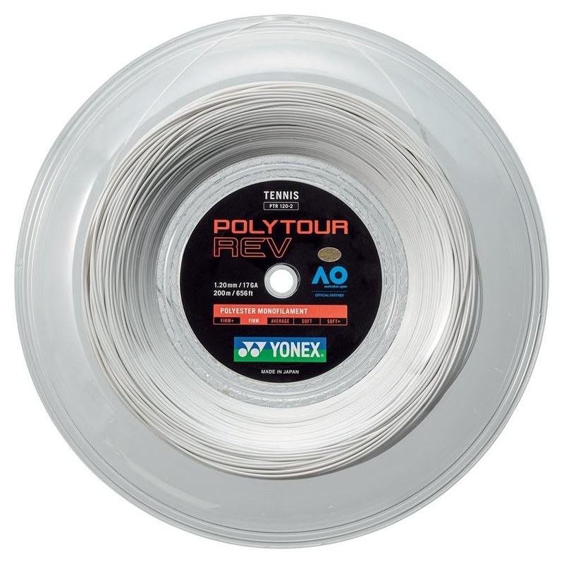 Yonex Polytour Rev 1.25mm 200m Reel Tennis String White