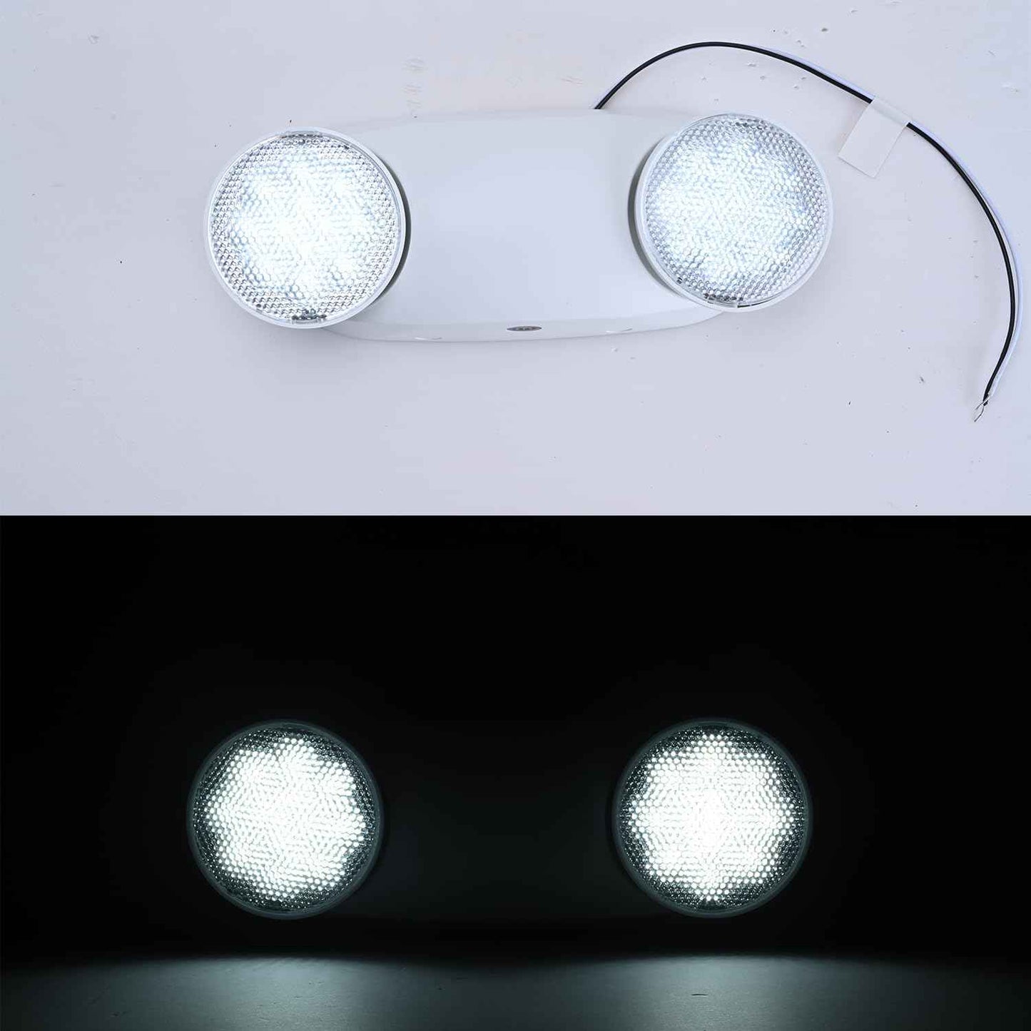 Apmeetlux Emergency Light,200lm 4Hours Battery Backup,Commercial Emergency Exit Lighting for Home Power Failure Outage Office Business Restaurants, Hardwired, UL 924 AC85-277V