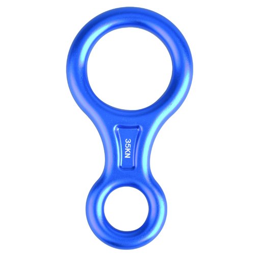 JEELAD 35kN Rescue Figure 8 Descender Climbing Gear Downhill Rappelling Rope Aluminum Alloy for Rock Climbing Training Emergency Aerial Yoga (Blue 35KN- 2 Pack)