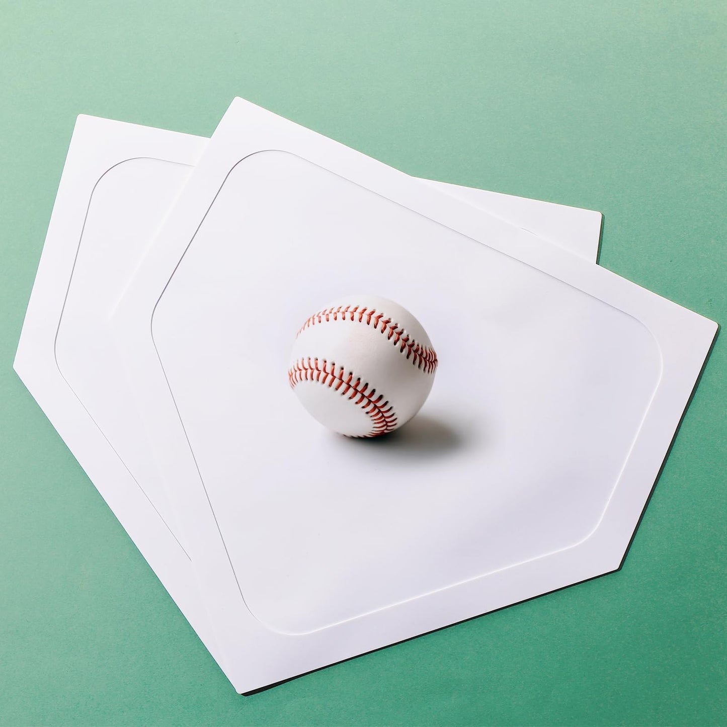 MAQUITA Baseball Home Plate Throw Down Baseball Bases Heavy Duty Pitcher's Mound Rubber Bases for Softball Kickball Practice Pitching Hitting, White