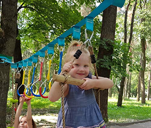 Wooden Rope Ladder for Kids - 6.5ft Indoor/Outdoor Climbing