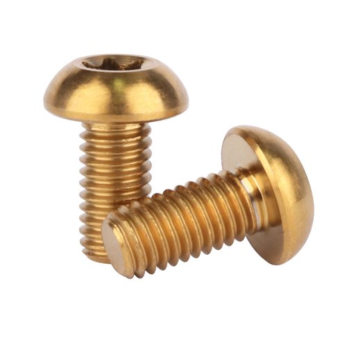 UHDFBDHF 6PCS Titanium Bike Screw M5x10mm Bicycle Disc Brakes Rotor Bolts Torx T25 Head (Gold)