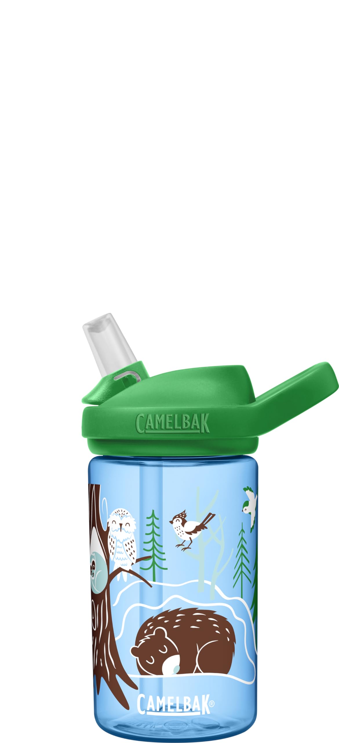 CamelBak Eddy+ 14 oz Kids Water Bottle with Tritan Renew – Straw Top, Leak-Proof When Closed, Hibernating for Winter