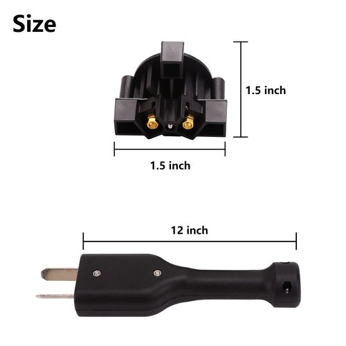 10L0L Golf Cart 2 Prong Crow Foot Charger Handle Plug & E-Way Plug Receptacle, Fits for Yamaha Electric Cart 36V Charger