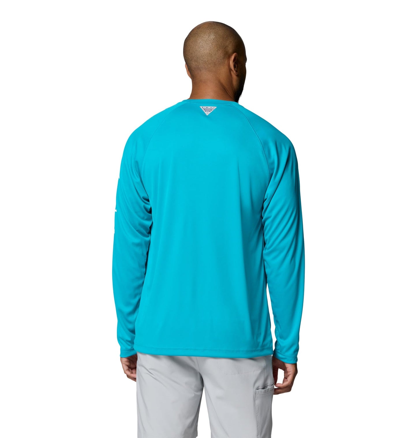 Columbia Men's PFG Terminal Tackle Long Sleeve Fishing Shirt, Ocean Teal/White Logo, X-Large