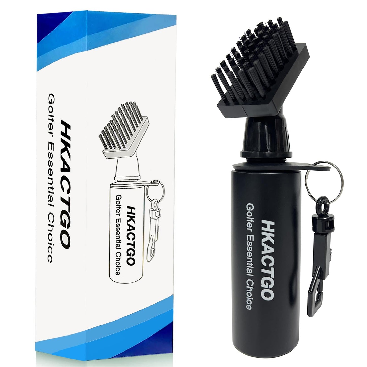 HKACTGO Golf Club Brush Cleaner with Clip and Squeeze Bottle 7.5 Inches Holds 4 Ounces Perfect for Keeping Your Golf Clubs Clean Durable and Portable Golf Accessories