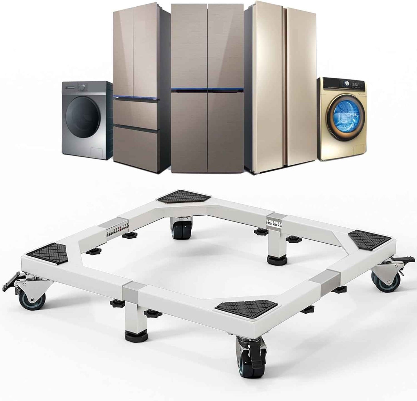 Heavy Duty Stainless Steel Mini Fridge & Washer Dryer Stand with 4 Strong Feet - Universal Appliance Base (Large)